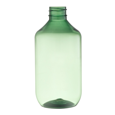 350 ml zielone przezroczyste plastikowe usta butelki 28 mm dostosowane
