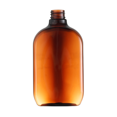 Tłoczona na gorąco płaska bursztynowa butelka 400 ml do medycyny
